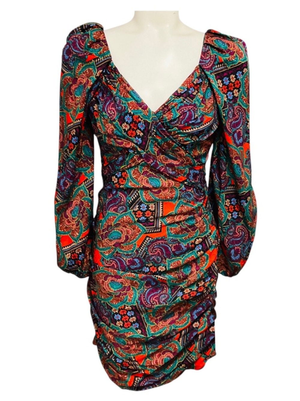 VERONICA BEARD FLAME RED MULTI BELLINO DRESS